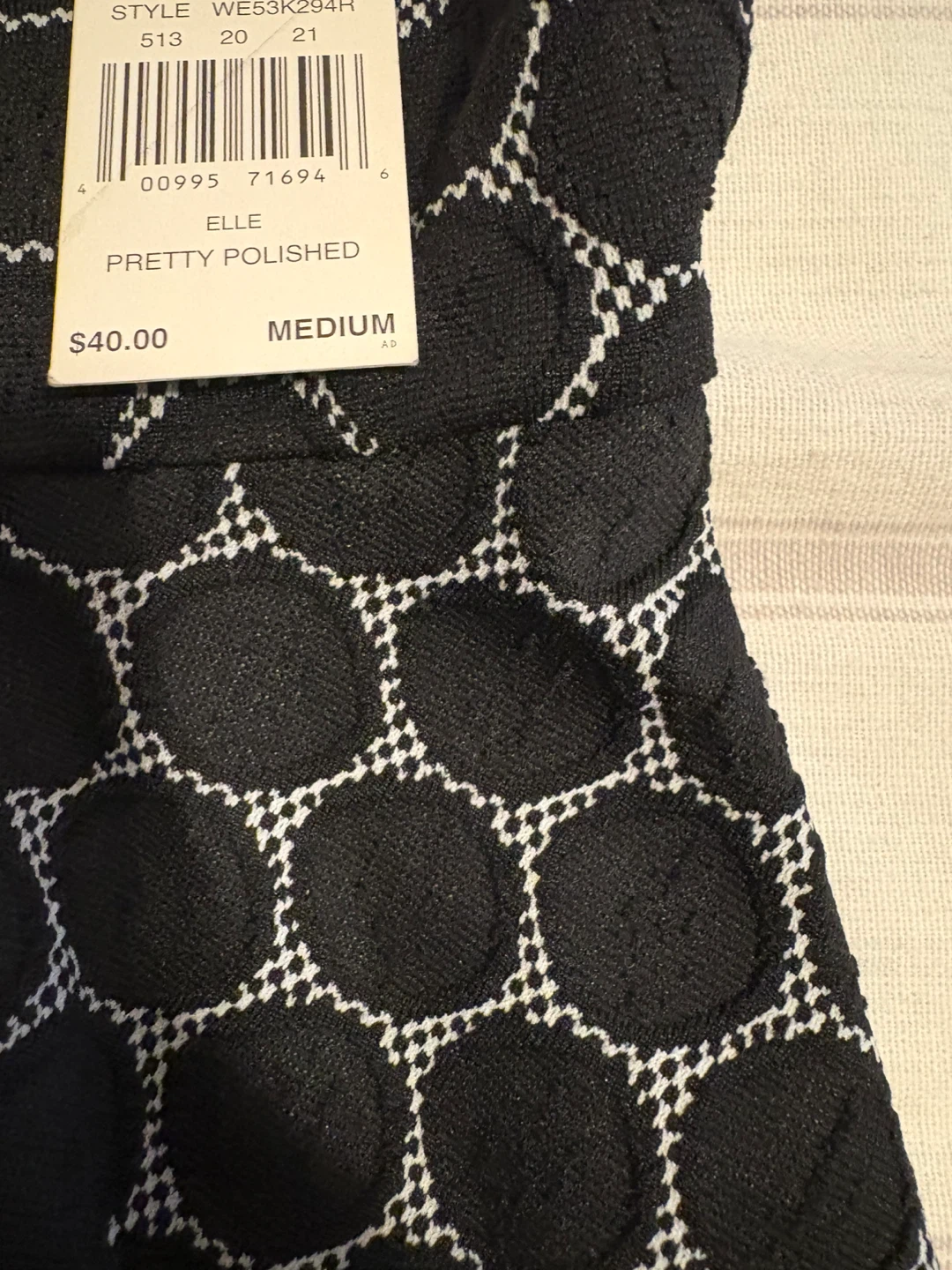 ELLE Black & White Polka Dot Peplum Top Size Medium - photo 3