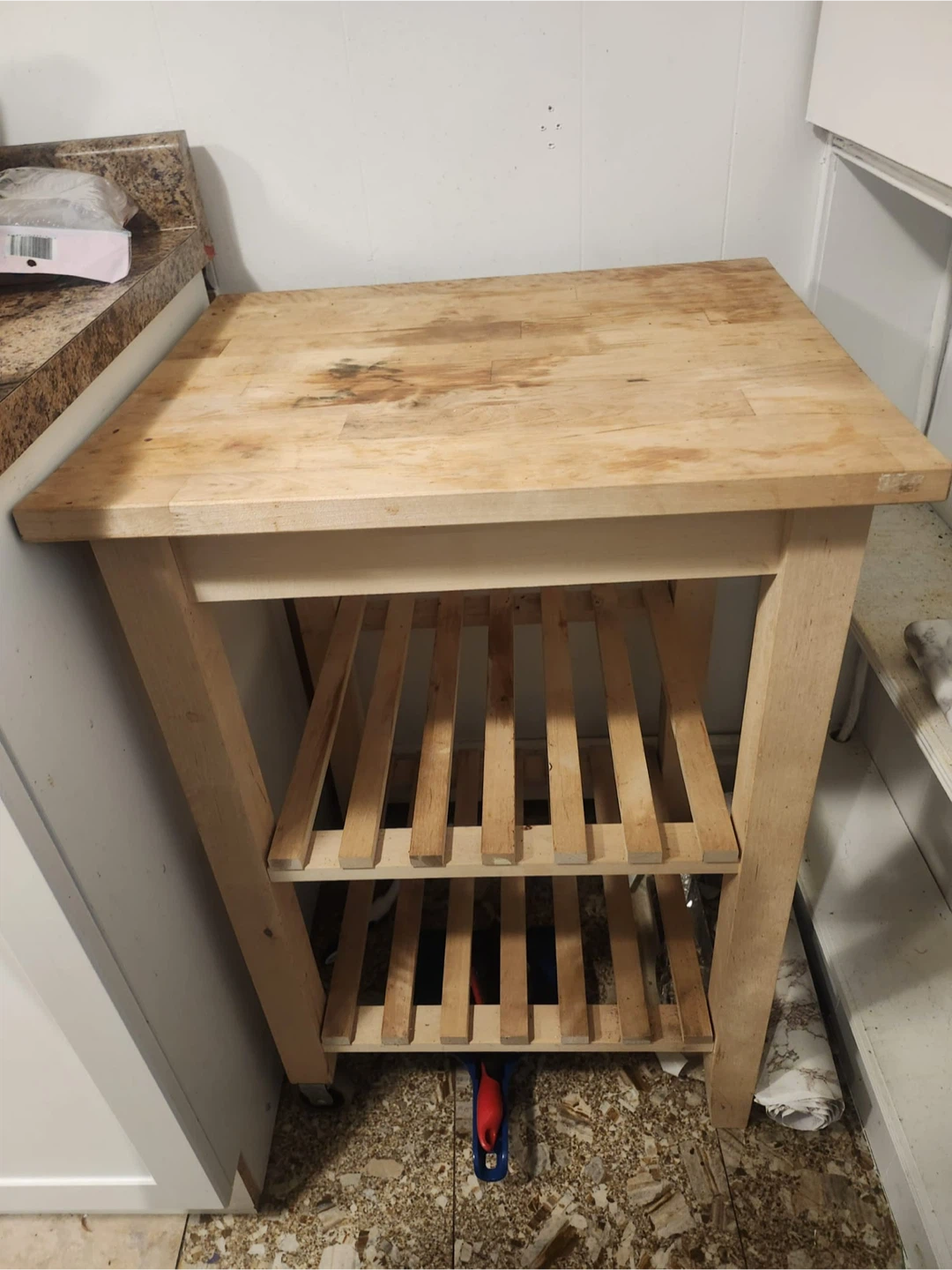 Wooden Kitchen Cart with Shelves