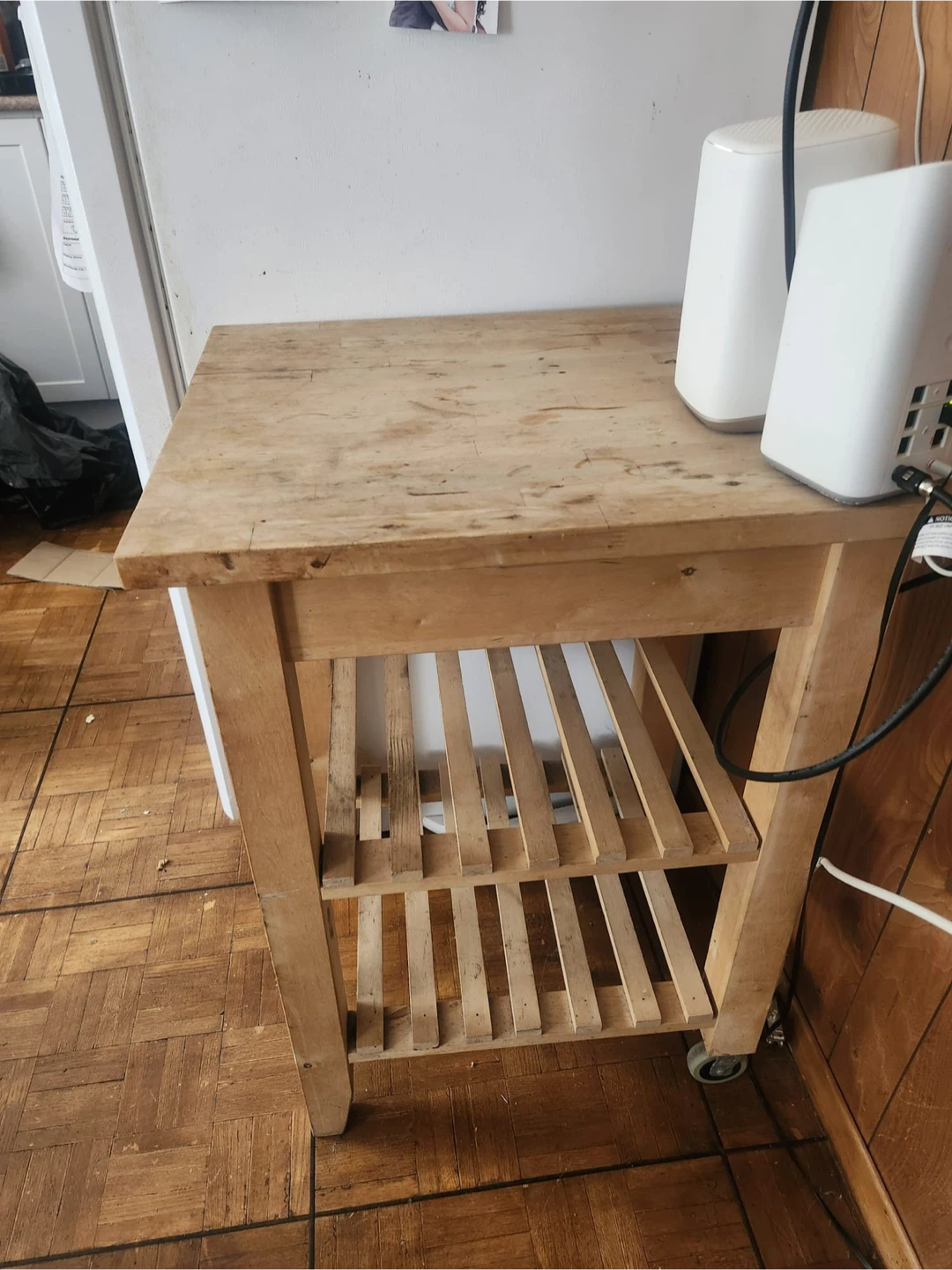 Wooden Kitchen Cart with Shelves - photo 3