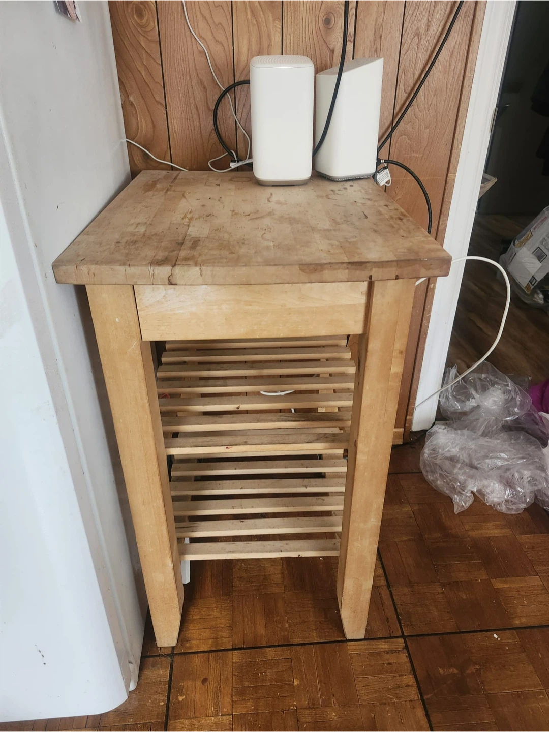 Wooden Kitchen Cart with Shelves - photo 2