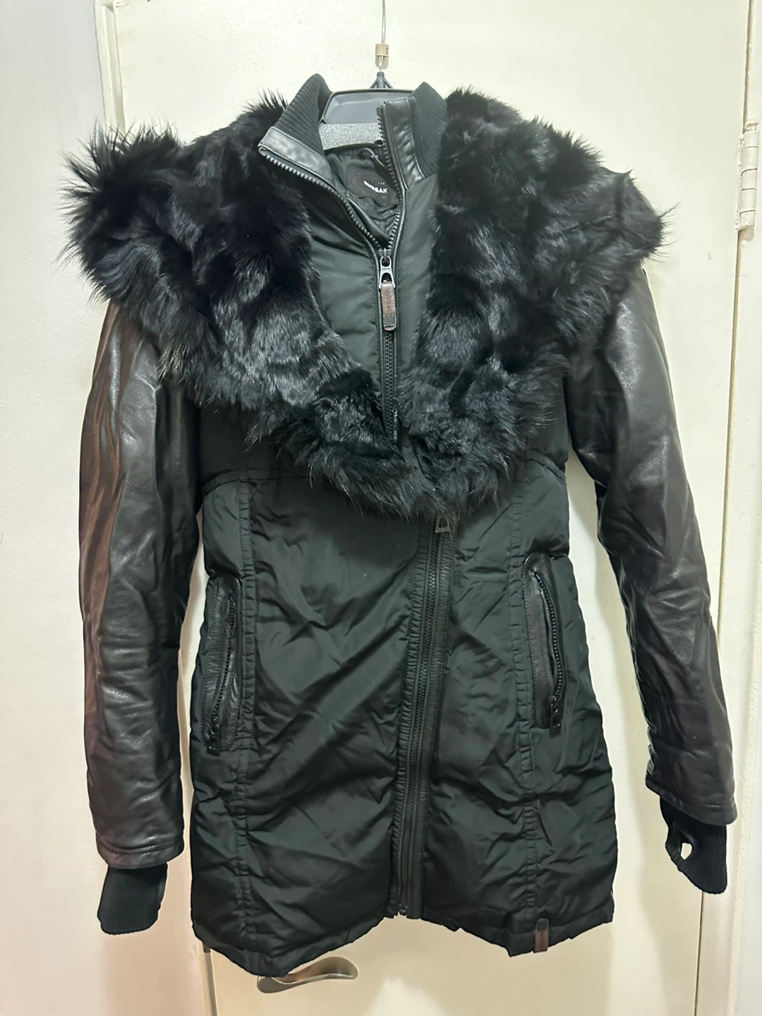 RUDSAK Black Winter Jacket with Fur Hood