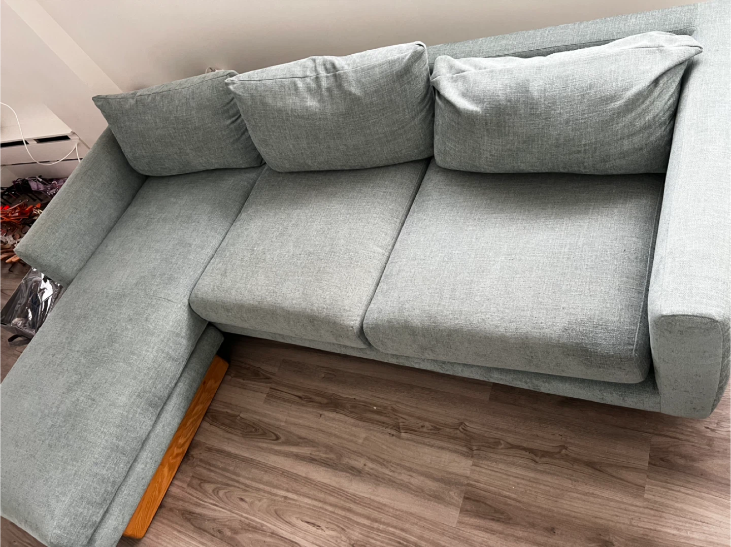 Light Blue Sectional Sofa - photo 4