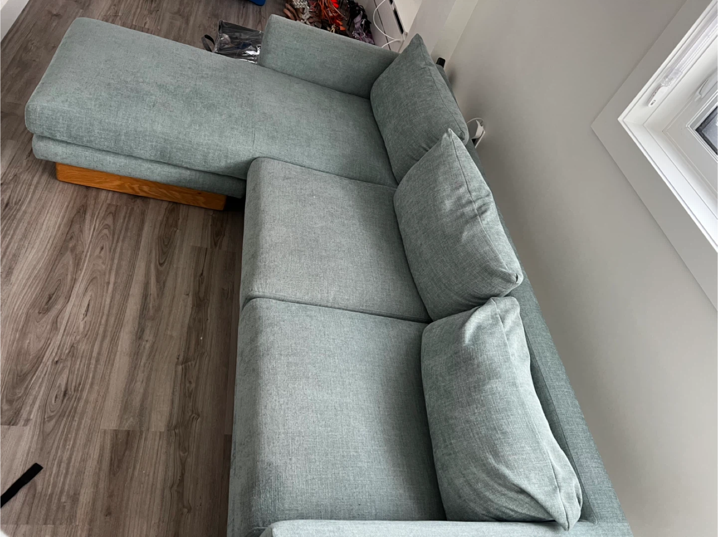 Light Blue Sectional Sofa - photo 2