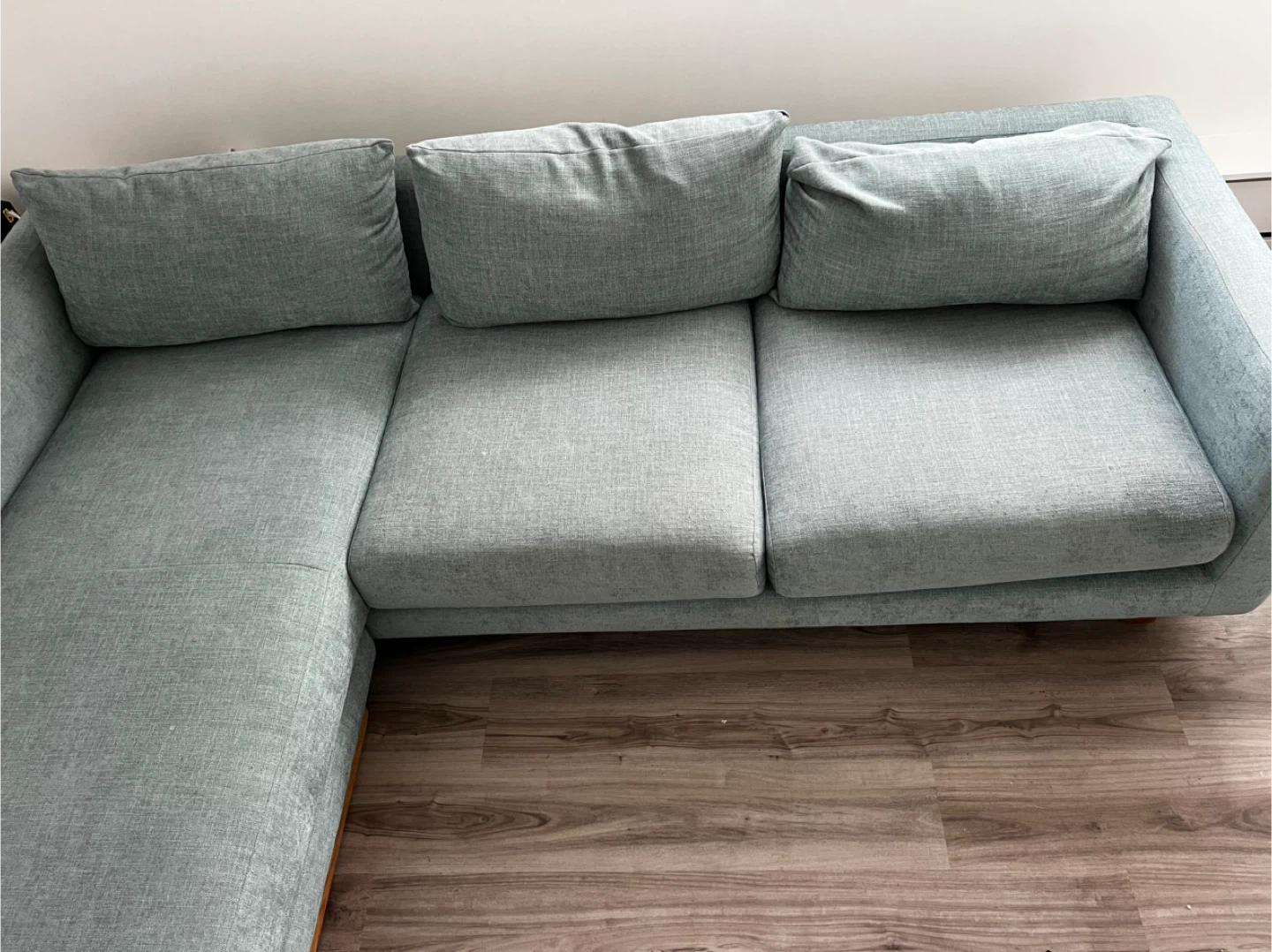 Light Blue Sectional Sofa - photo 3