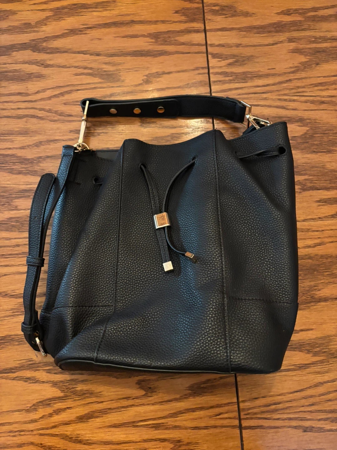 Zara Black Leather Bucket Bag - photo 4