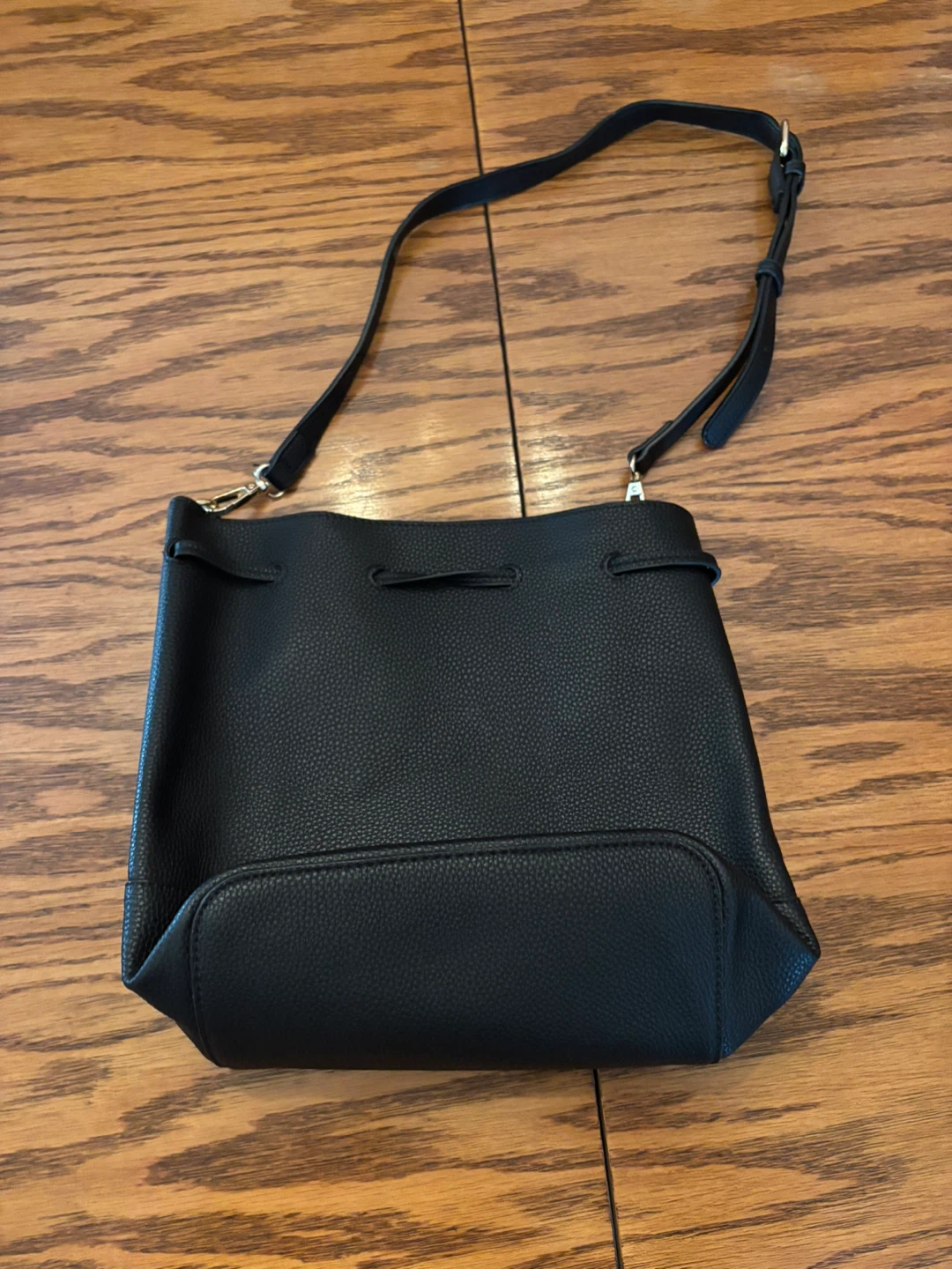 Zara Black Leather Bucket Bag - photo 2