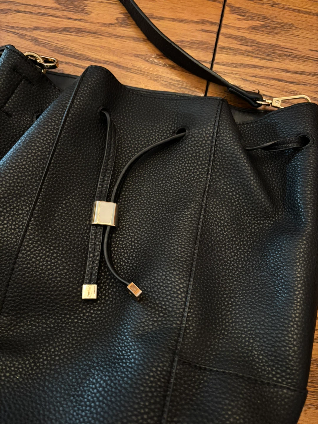 Zara Black Leather Bucket Bag - photo 5