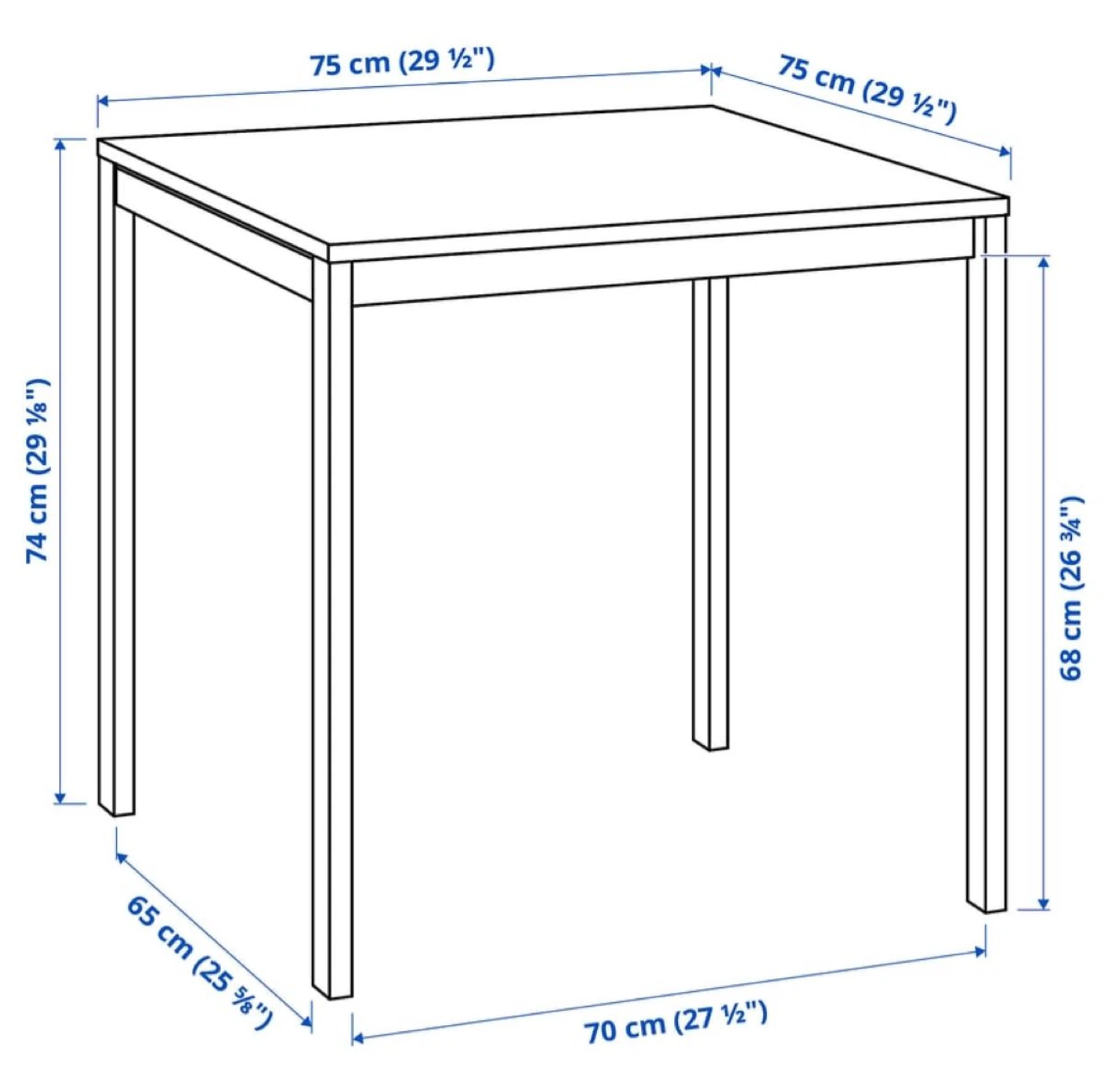 Ikea Melltorp dining table, white, 75x75cm - photo 2
