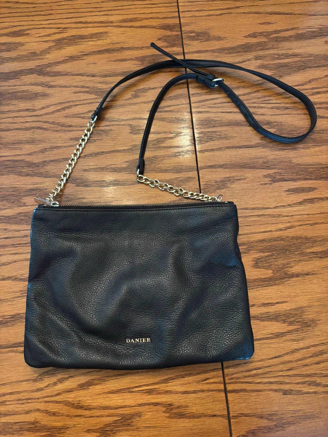 DANIER Black Leather Crossbody Bag