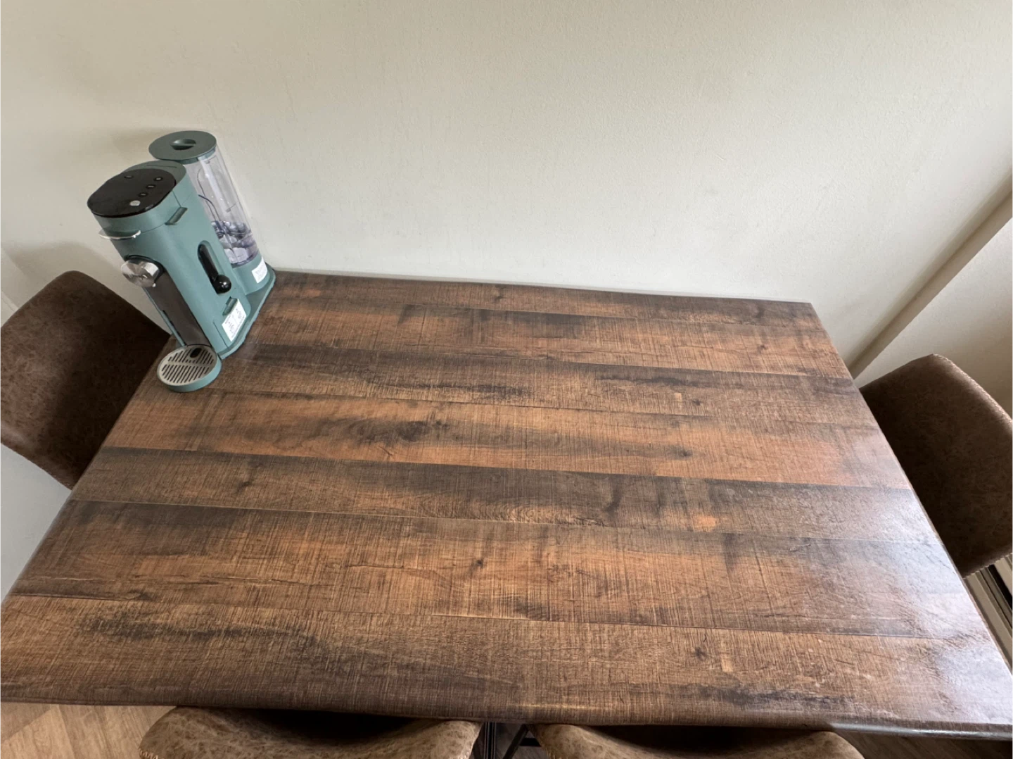 Rustic Wood Dining Table with 4 Chairs