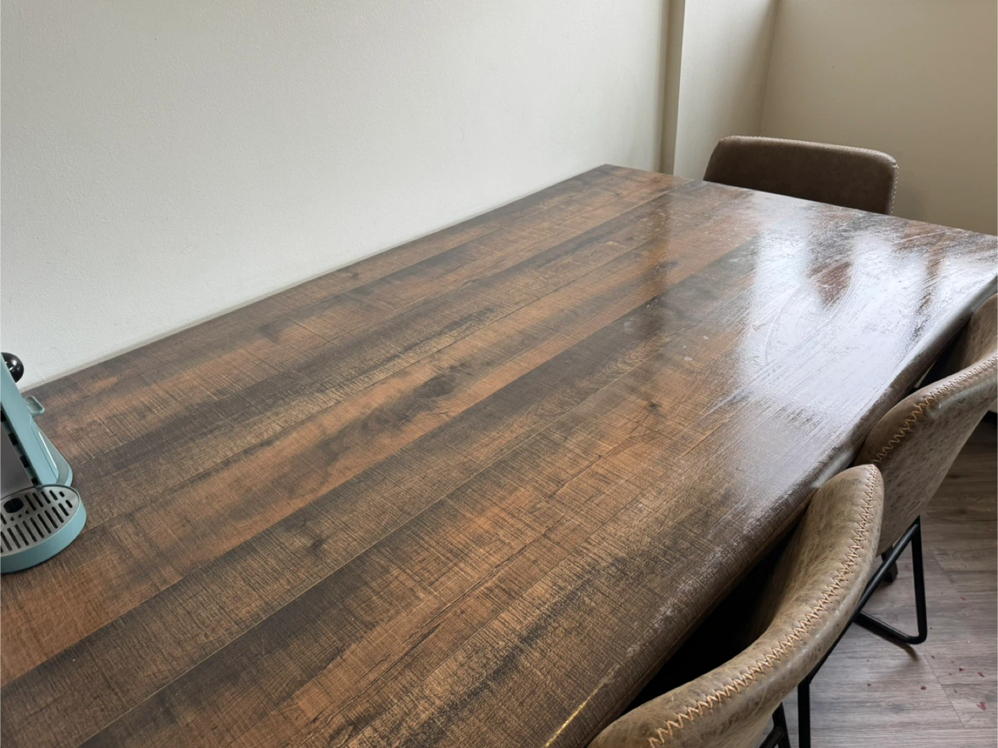 Rustic Wood Dining Table with 4 Chairs - photo 2