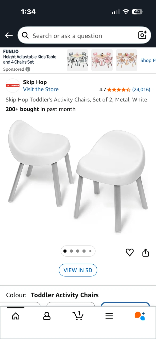 Skip Hop Toddler's Activity Chairs Set of 2, White/Grey - photo 4