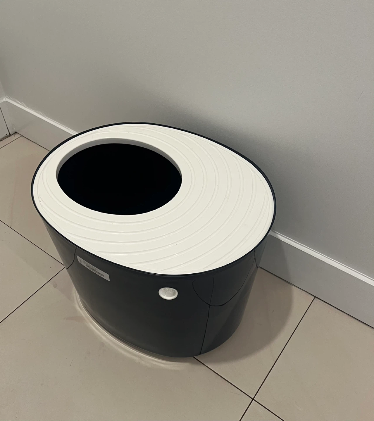 Cat Litter Box with scoop - Navy/White/Black