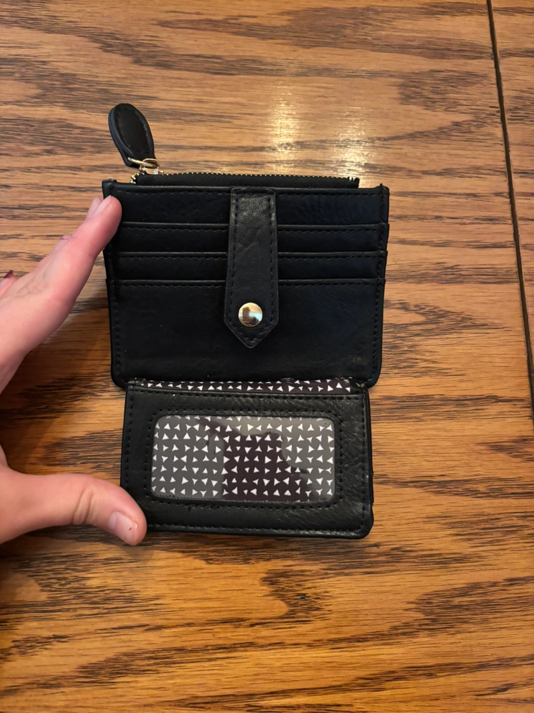 Black Card Holder with Zipper Pocket - photo 3