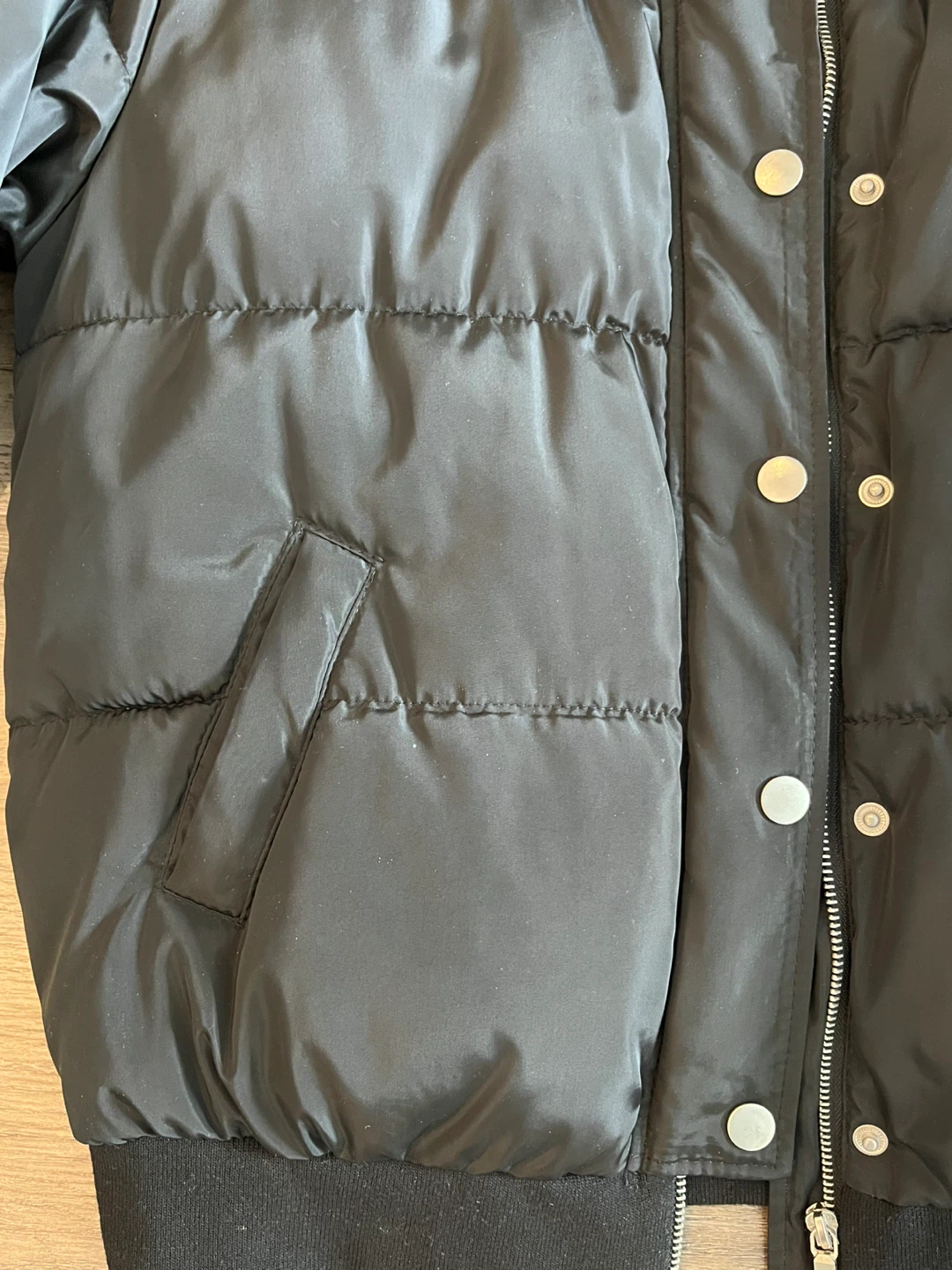 Forever 21 Black Puffer Bomber Jacket Size S - photo 3