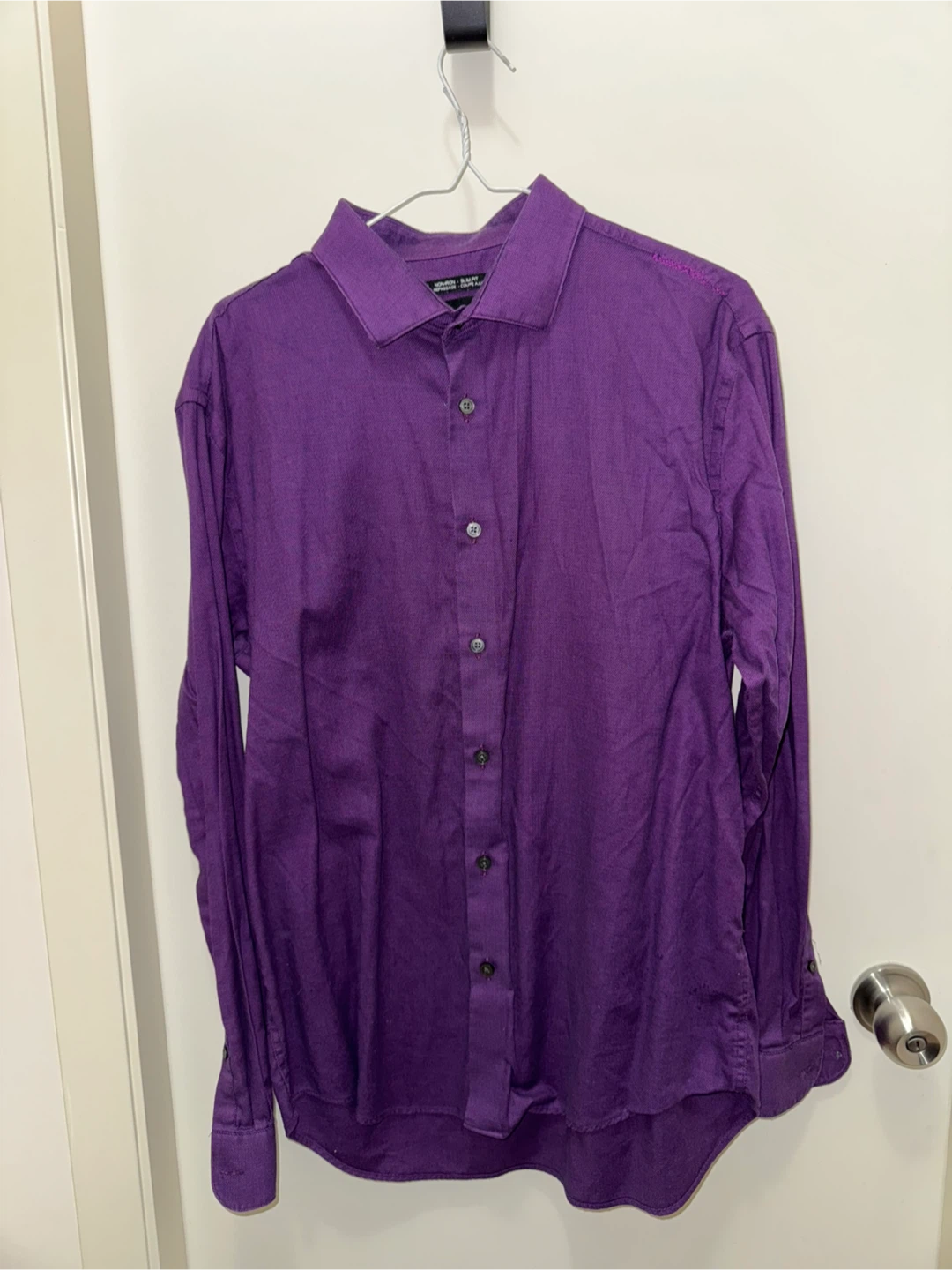 Kenneth Cole AWEARNESS Slim Fit Non-Iron Purple Dress Shirt