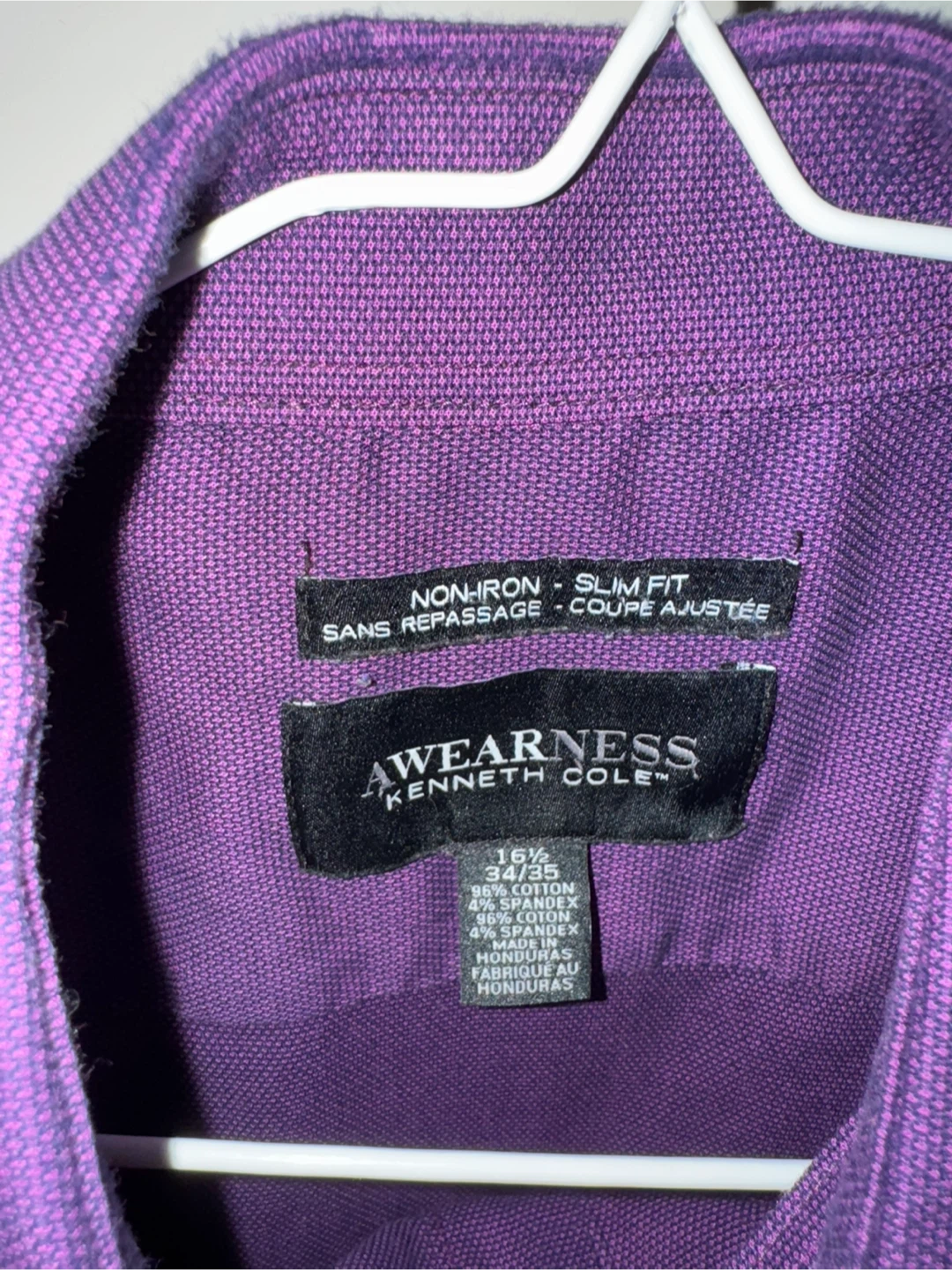 Kenneth Cole AWEARNESS Slim Fit Non-Iron Purple Dress Shirt - photo 3