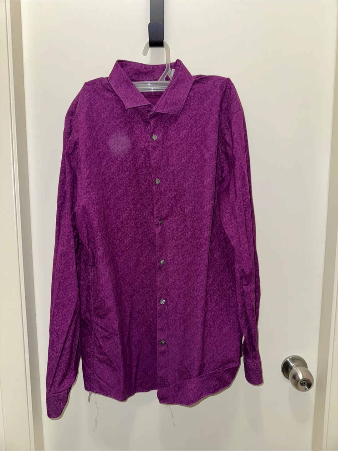 Calvin Klein Men's Purple Print Dress Shirt Size 16 1/2 32/33