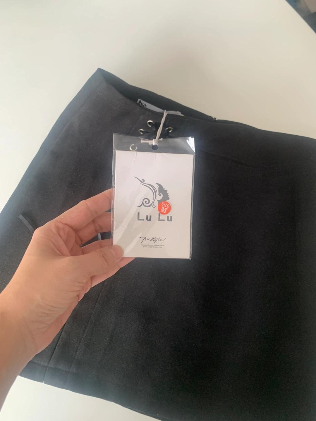 Black High-Waisted A-Line Skirt with Built-In Shorts | Size M - photo 5