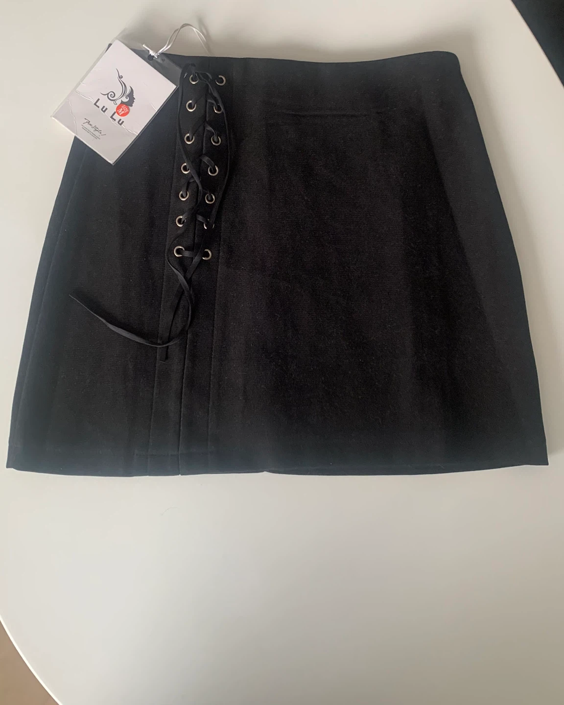 Black High-Waisted A-Line Skirt with Built-In Shorts | Size M - photo 2