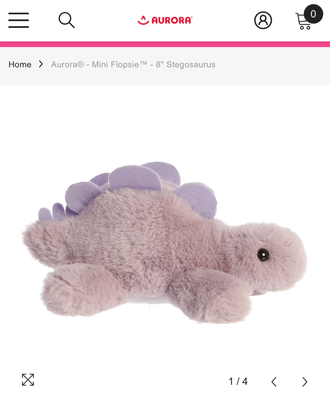 Aurora Mini Flopsie Stegosaurus Plush Toy - 8" - photo 4