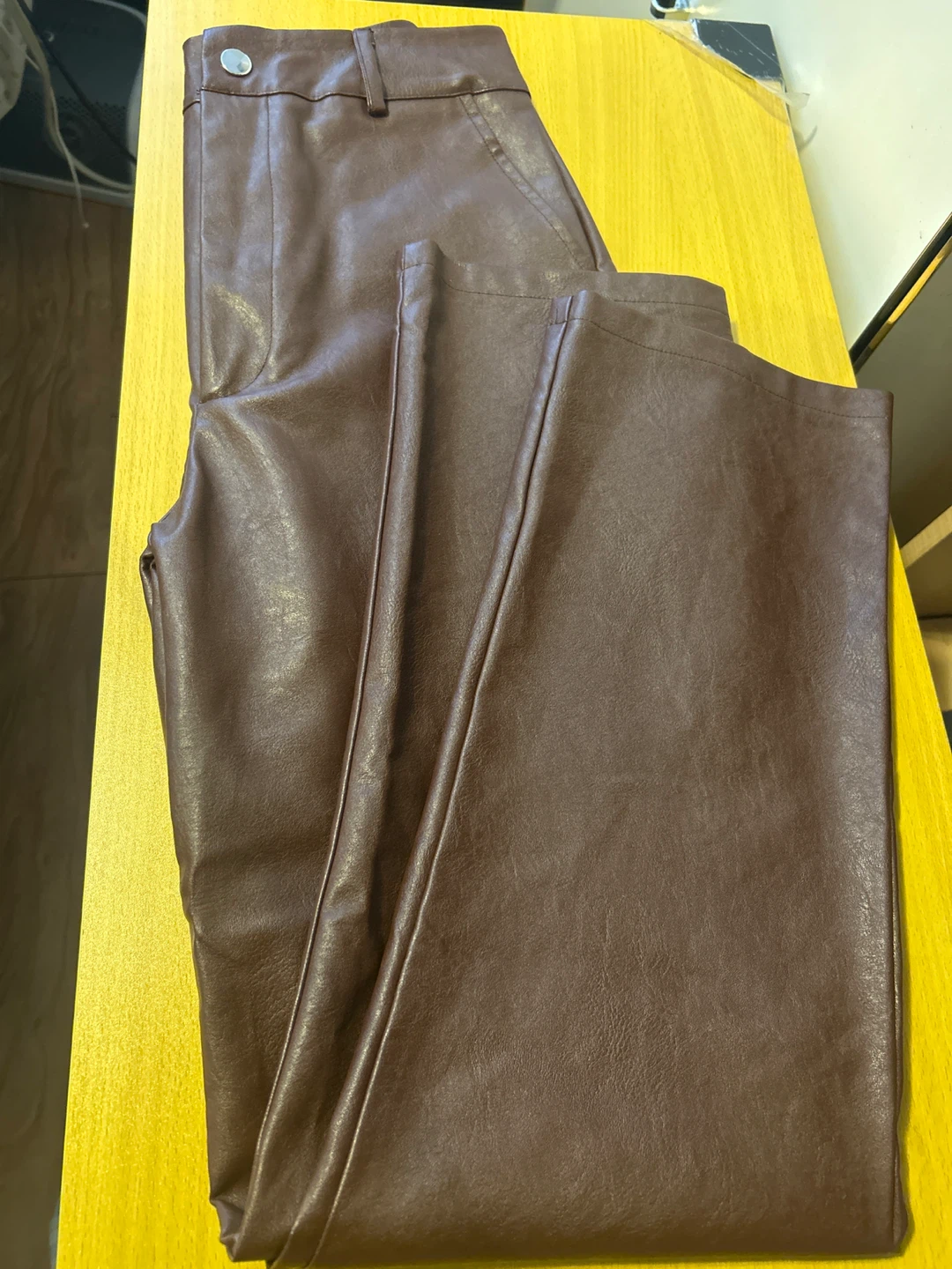 Nasty Gal Faux Leather Pants - Brown