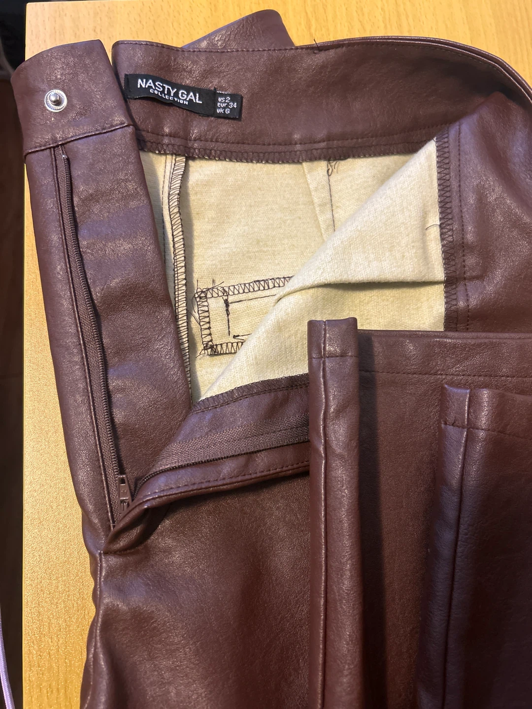 Nasty Gal Faux Leather Pants - Brown - photo 2