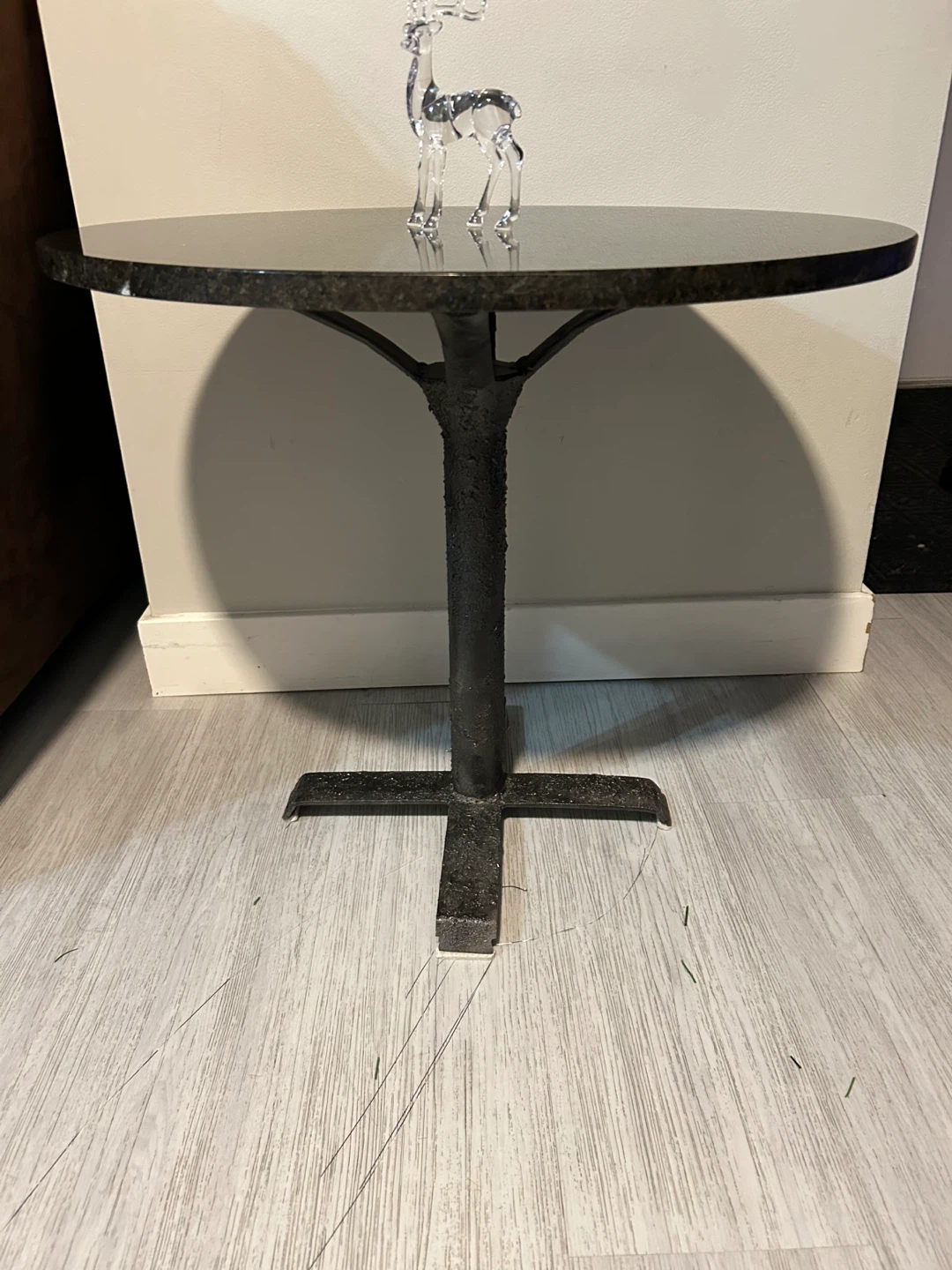 Round Granite Pedestal Side Table - photo 2