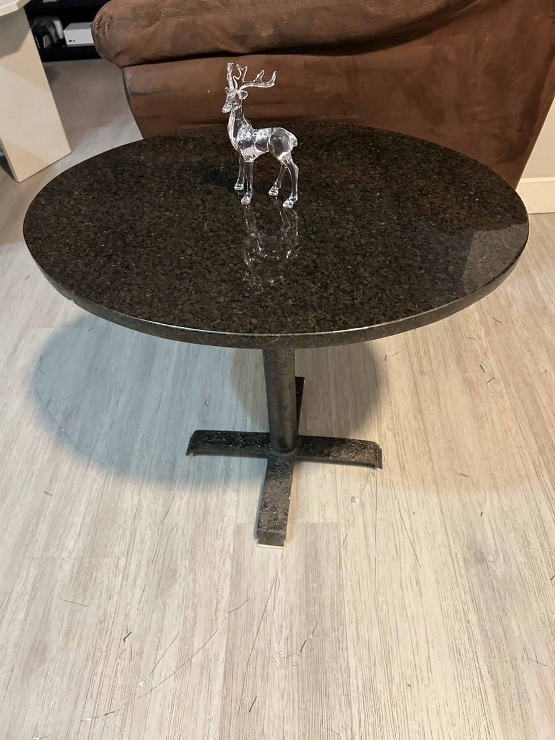 Round Granite Pedestal Side Table - photo 3