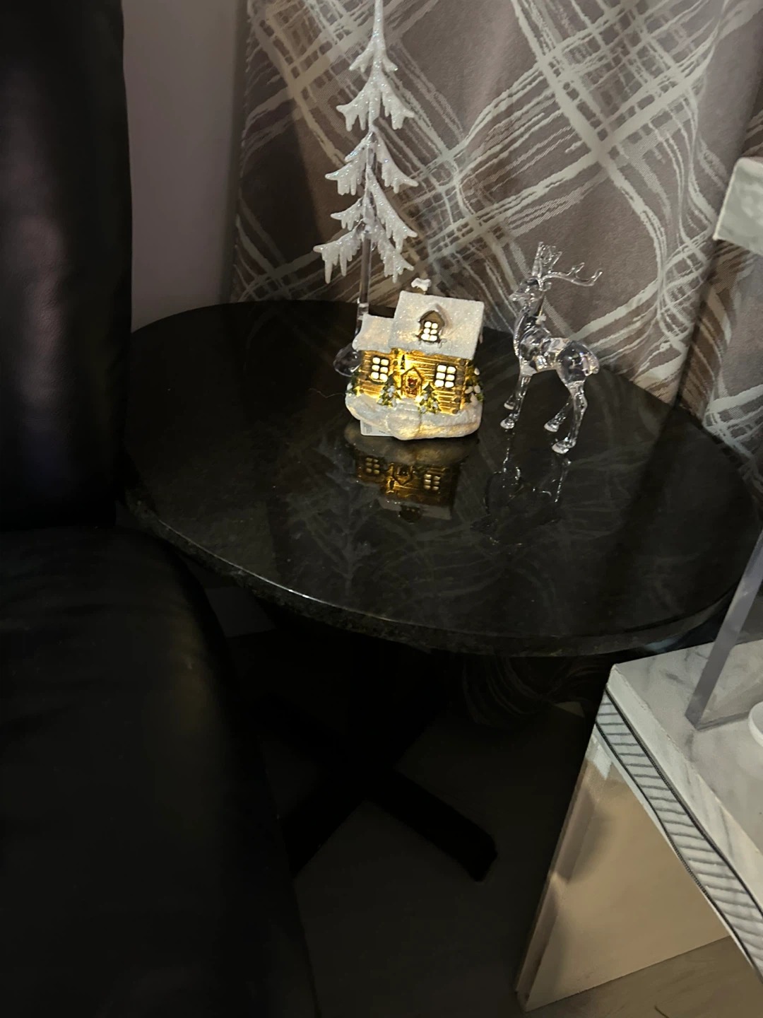 Round Granite Pedestal Side Table