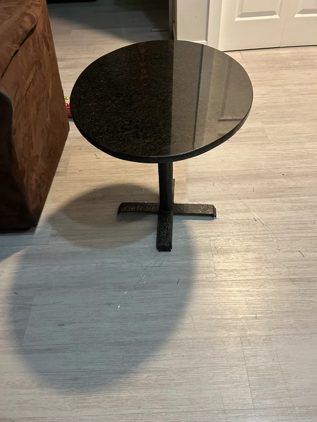 Round Granite Pedestal Side Table - photo 4