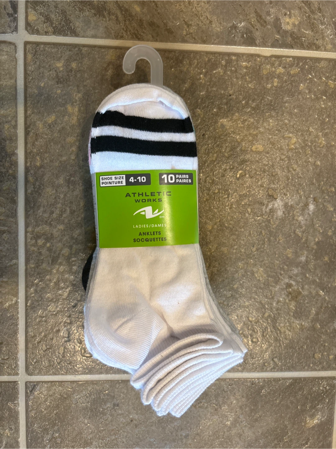 Athletic Works Ladies Ankle Socks - 10 Pairs