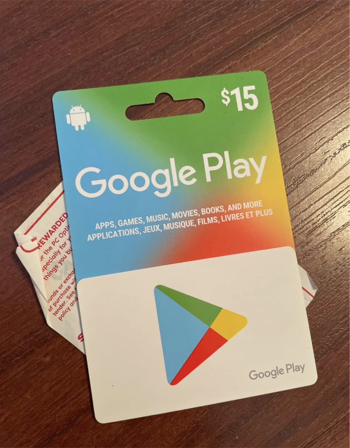$15 Google Play Gift Card