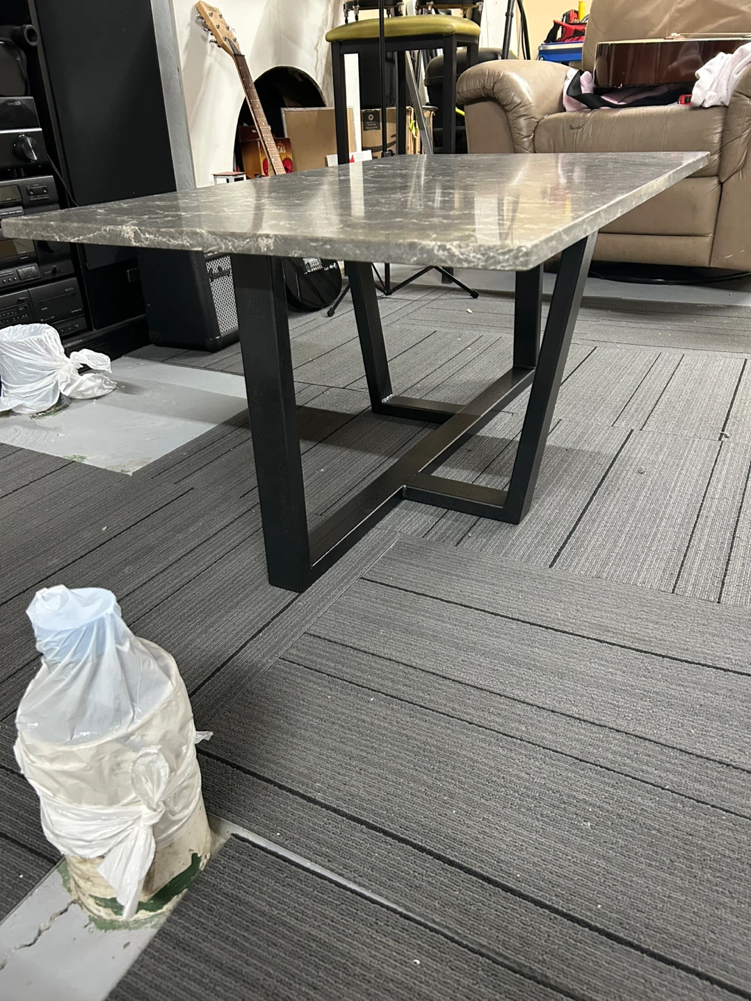 Modern Coffee Table with Stone-Look Top - photo 3