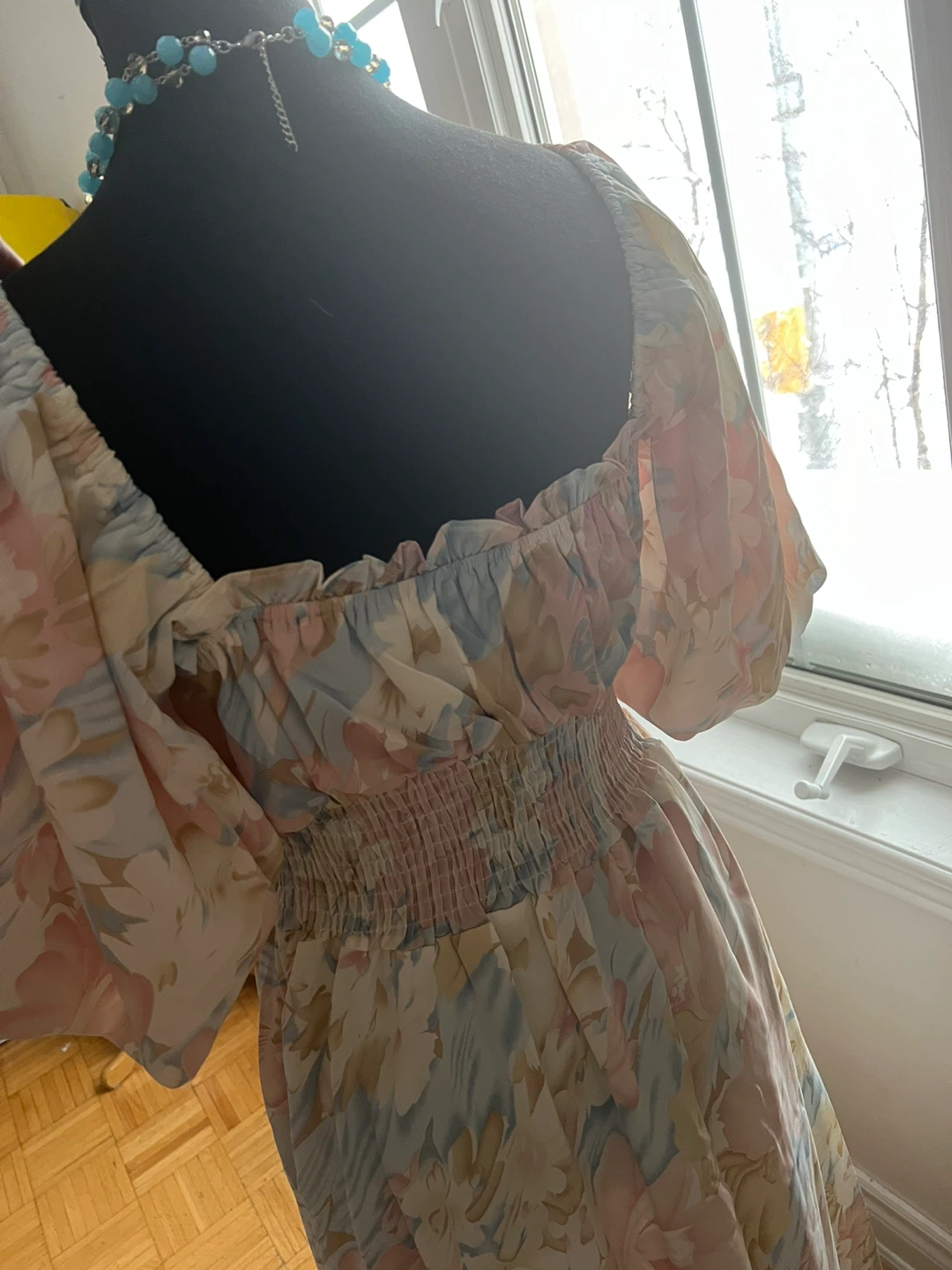 Floral Puff Sleeve Smocked Maxi Dress - photo 3