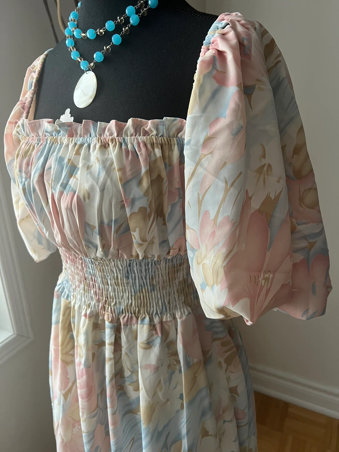 Floral Puff Sleeve Smocked Maxi Dress - photo 2