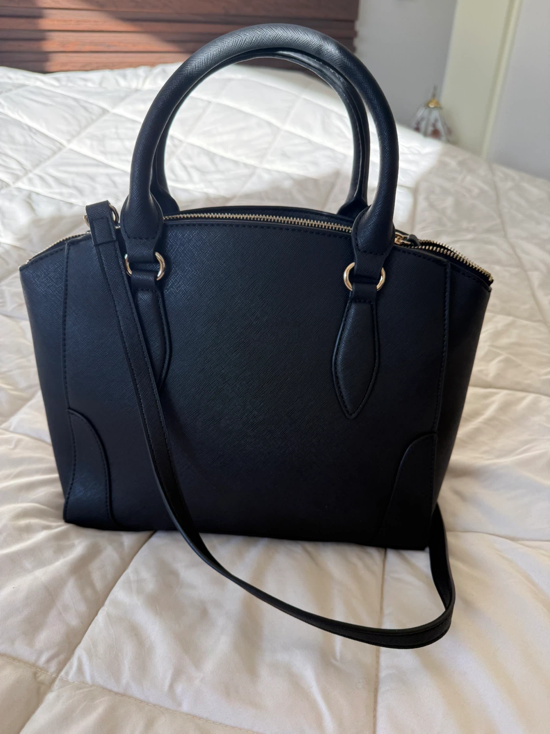 Nine West Black Structured Satchel Crossbody Purse – New - photo 2