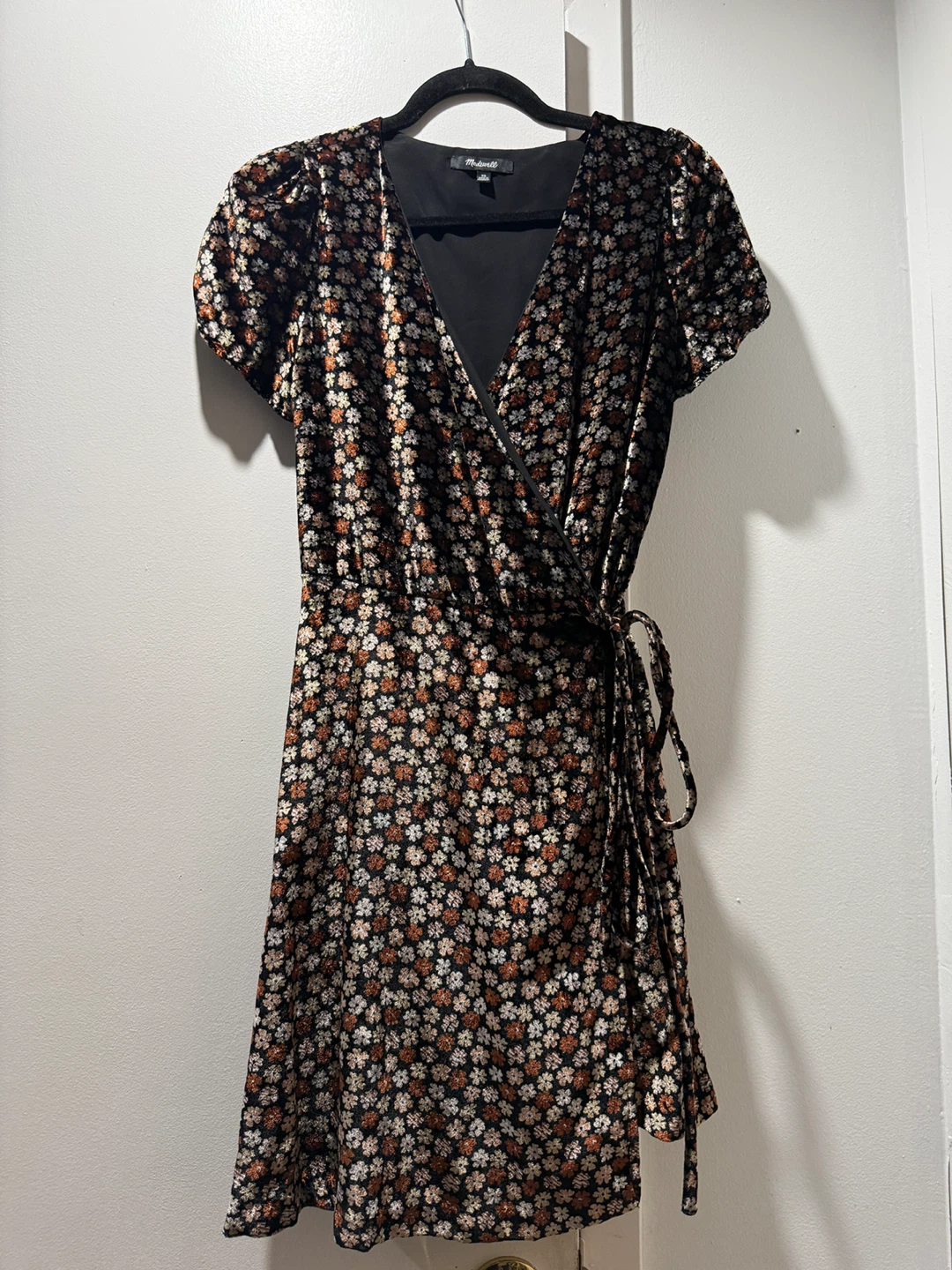 Madewell Velvet Floral Wrap Dress XS - photo 2