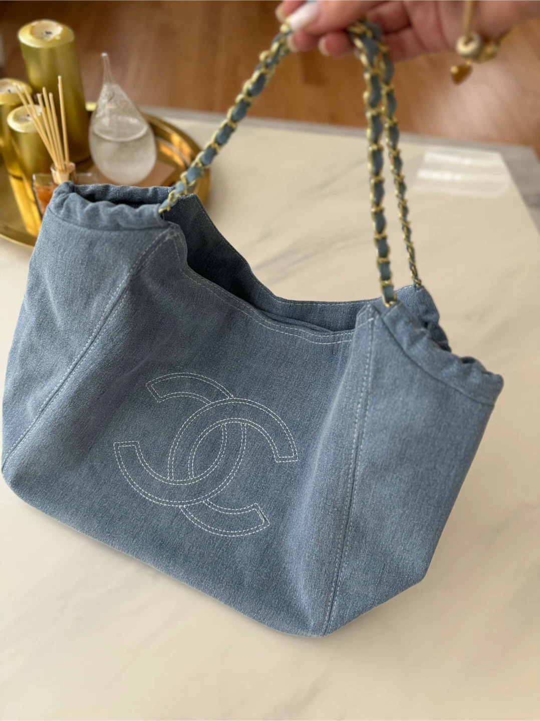 Cс Denim Shoulder Bag
