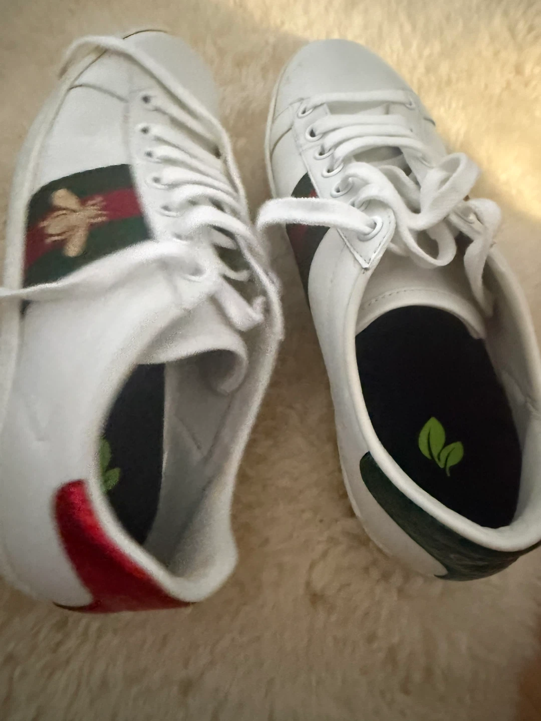 White Gucci Ace Sneakers with Bee Embroidery - photo 2