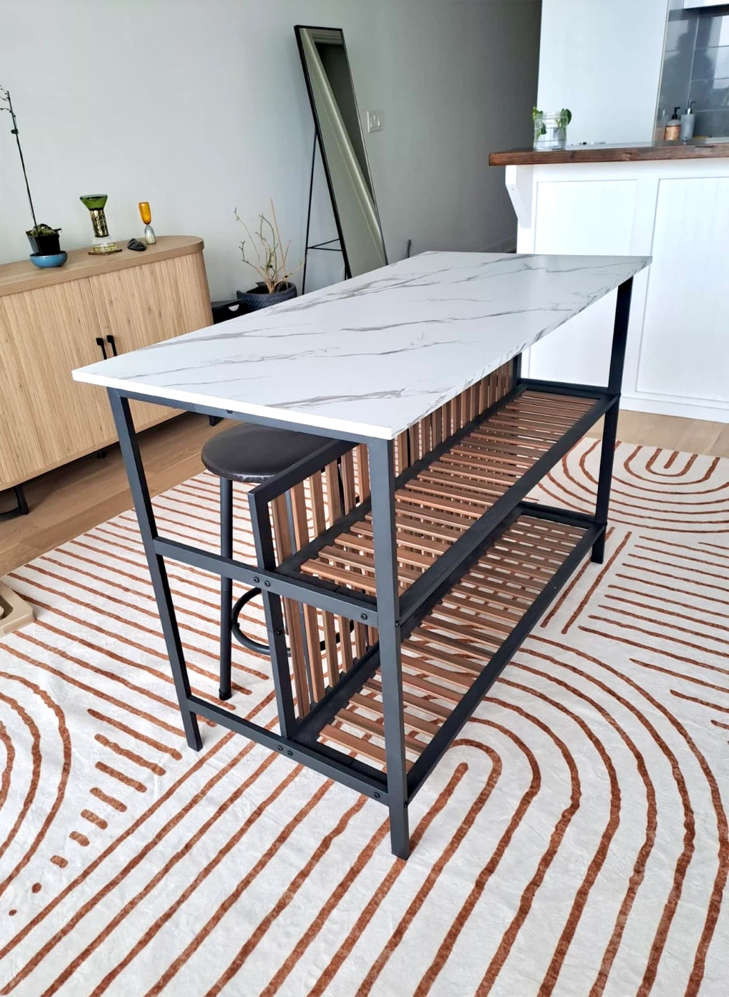 Kitchen Island with Stools and Shelving - photo 4