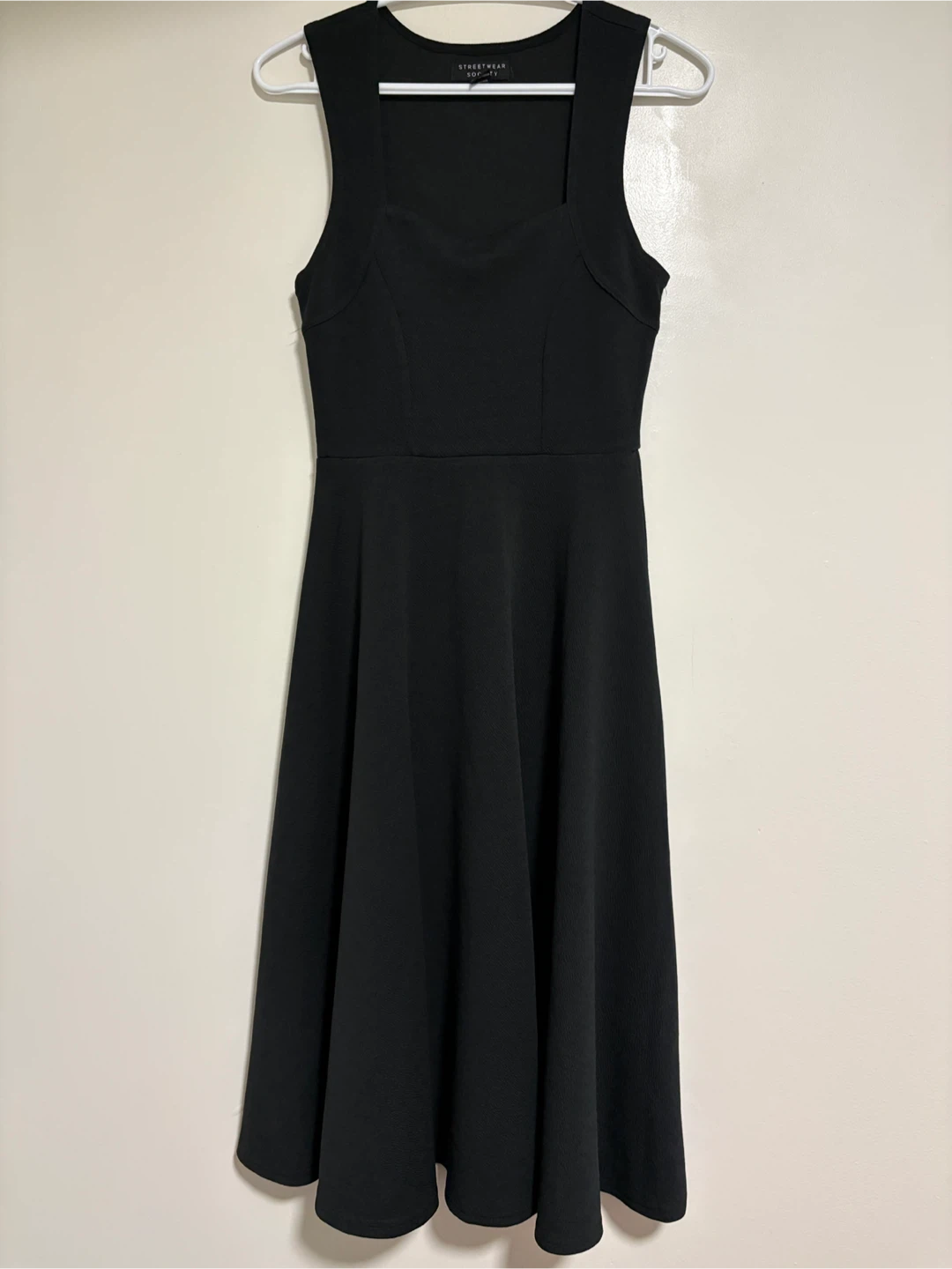 Streetwear Society Black Sleeveless Square Neck Dress