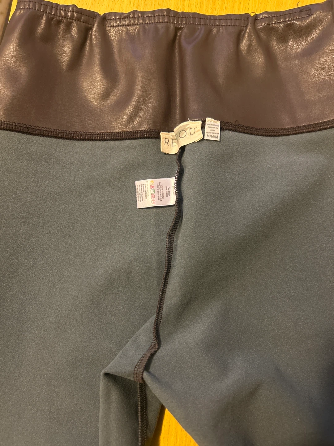 Repod Faux Leather Trim Leggings M/M/M