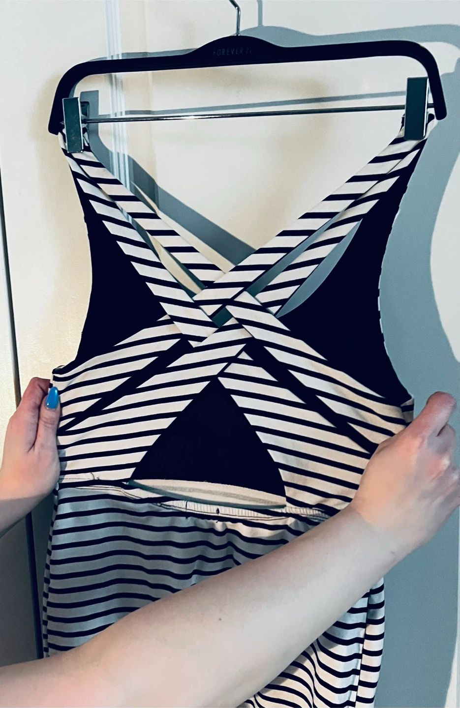 Ladies Striped Criss-Cross Back Dress - size M - photo 4
