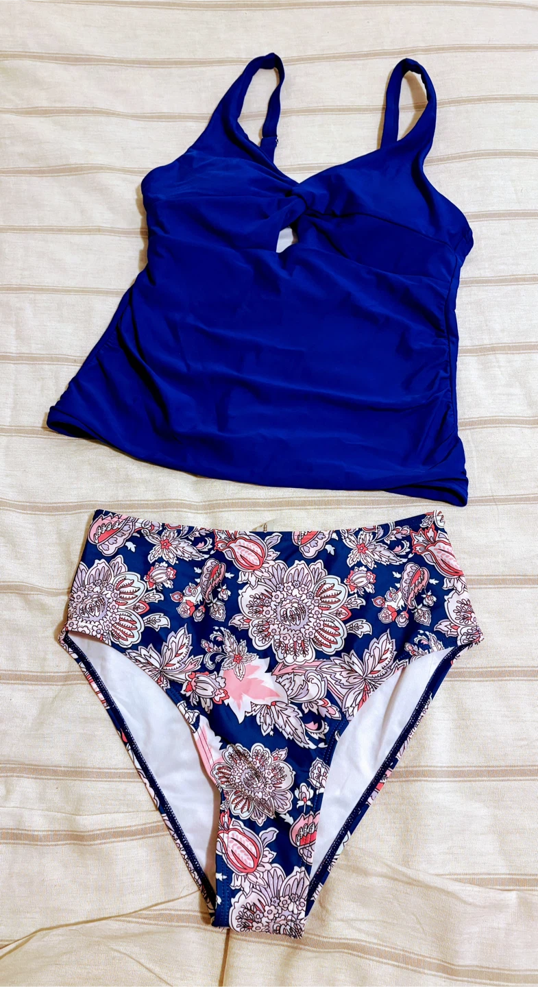 Zaful Women's Blue Floral Tankini Swimsuit Size S - photo 2