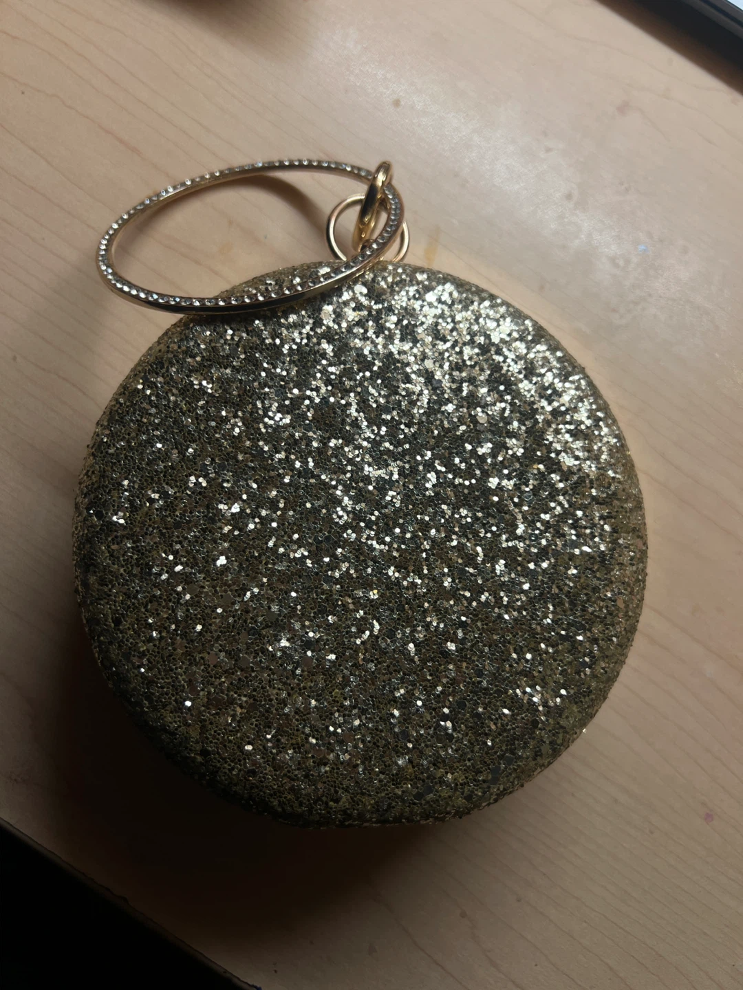 Round Glitter Clutch Purse