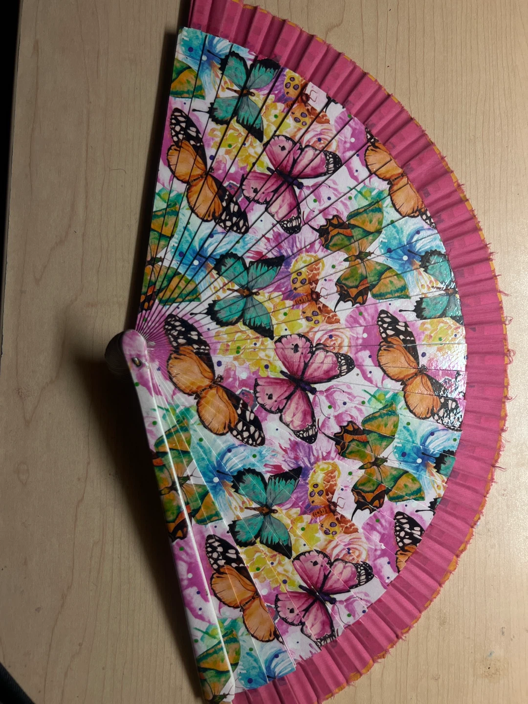 Butterfly Print Folding Hand Fan