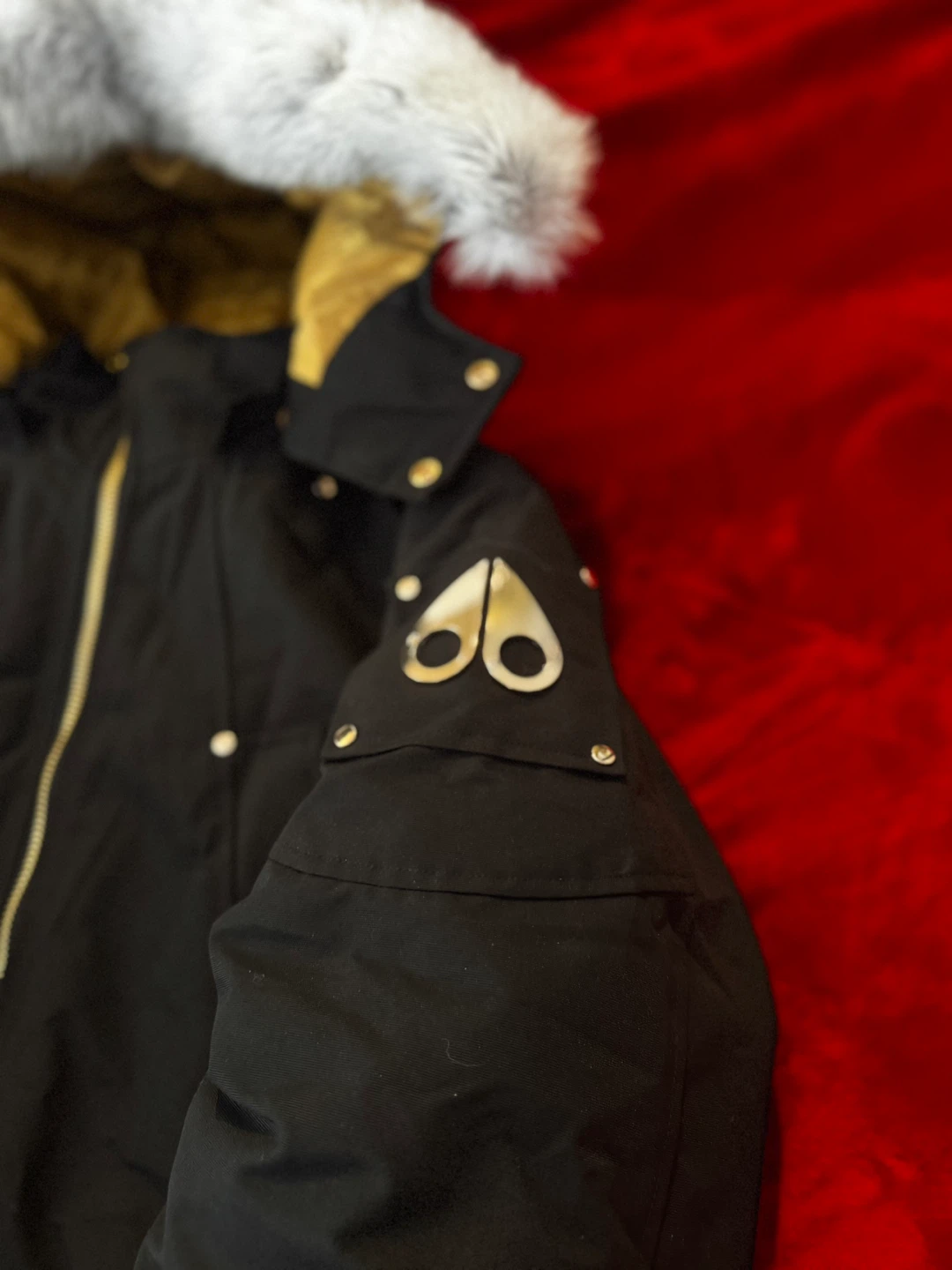 Moose Knuckles Black Bomber Jacket with Fur Hood - photo 2