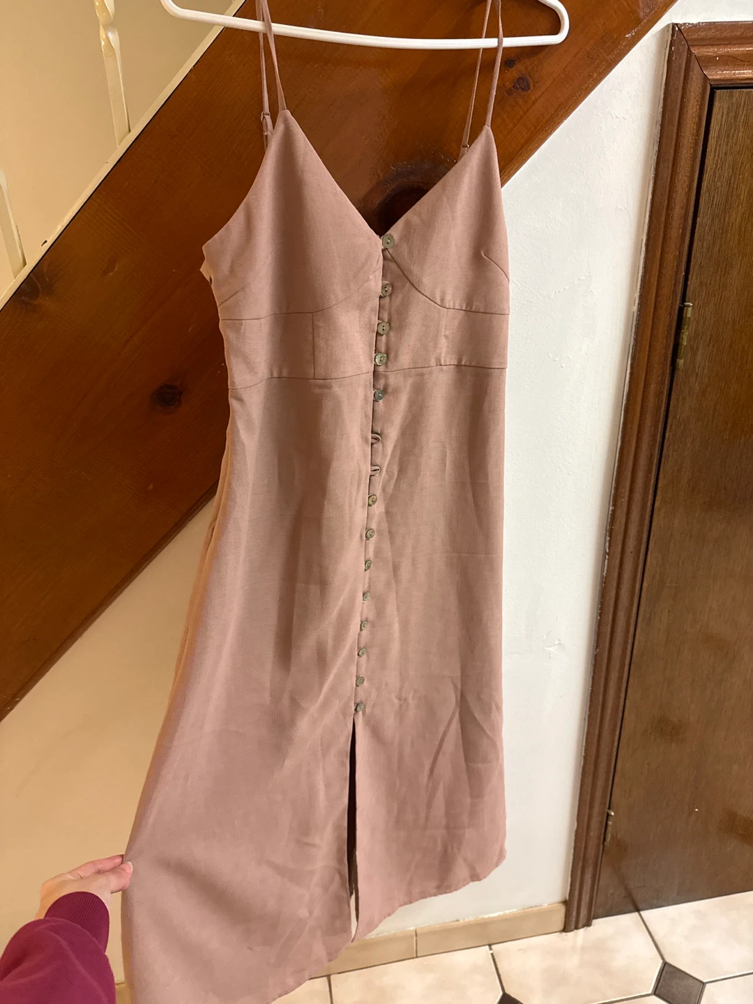 Muted Rose V-neck Cami Midi Dress - Size M - photo 4