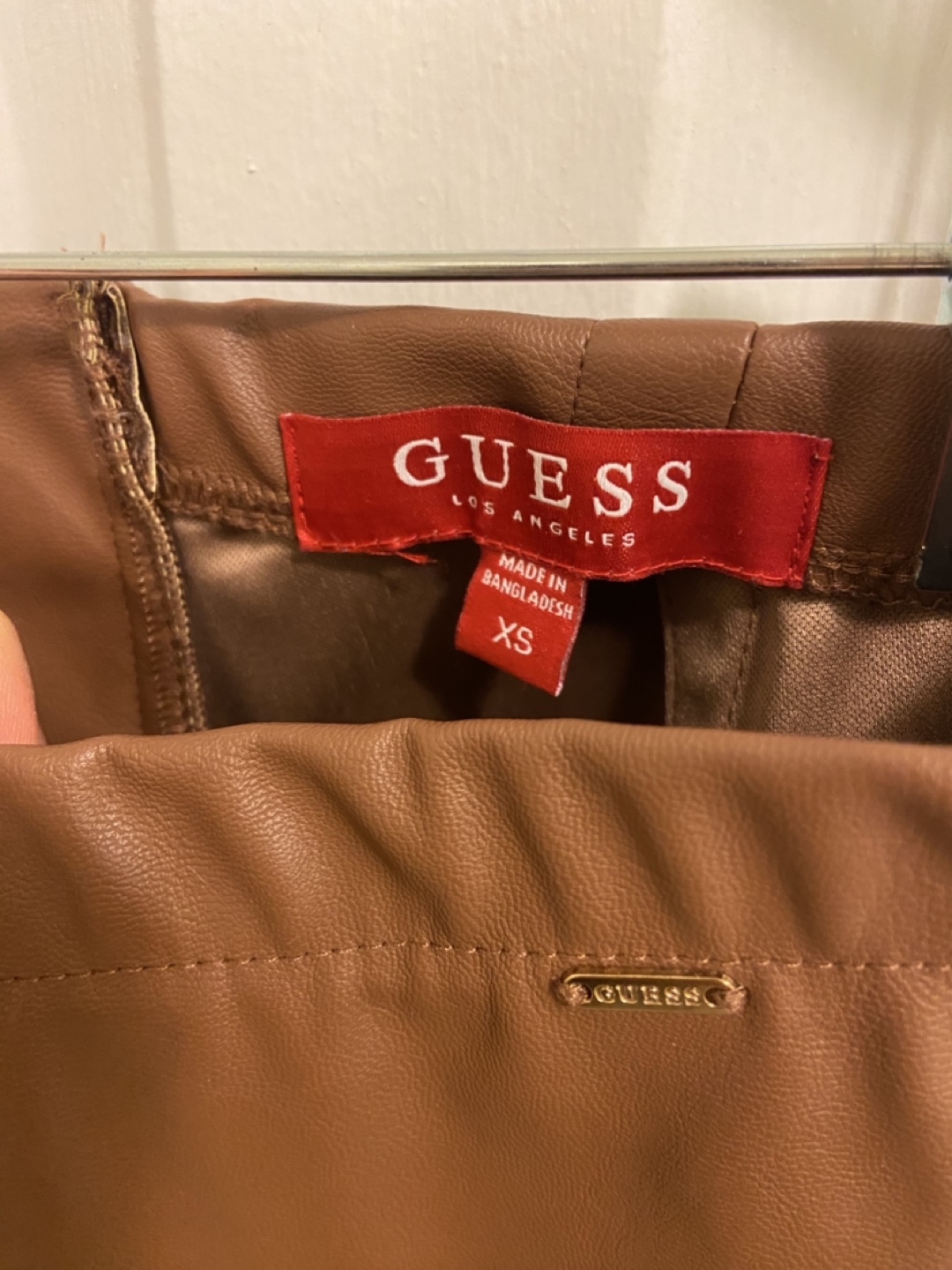 Guess Brown Faux Leather Flare Pants - Size XS - photo 3